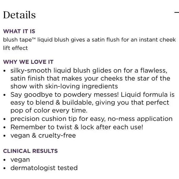 🌻 Tarte Satin Fuchsia Blush Tape Liquid Blush New FullSz - Picture 10 of 10